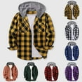 thumbnail image 4 of Flannel For Men Men's Clothing Flannel Hoodie Shirts Long Sleeve Casual Vintage Button Down Plaid Shirt Jacket with Pocket, 4 of 9
