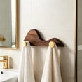 thumbnail image 6 of HOZVOMI Coat Rack Wall Mount Coat Hooks, Wooden Coat Hook with 2 Gold Brass Hooks, Rustic Decorative Wall Hooks for Hanging Jacket Hat Bag Key Backpack, 6 of 6