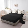 thumbnail image 5 of spefrowx Black Coquette Bow Print Full Size Bedding Sets for Kids, Beige Pearl Heart Full Size Bed in a Bag, Black Reversible, 7-Piece, 5 of 6