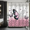 thumbnail image 4 of Butterfly Shower Curtain Pink Watercolour ButterfliesChristian Scripture Shower Curtain Religious God Jesus Lord Praye Shower Curtain Decor Set with 12 Hooks 72x72 inches, 4 of 6