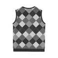 thumbnail image 4 of Gamivast Men's Sleeveless V Neck Pullover Sweater Slim Fit Casual Argyle Sweater Vest Casual Business Pullover Sweater Gray XXXL or Clearance Refunds on My Account from an Online Order, 4 of 5