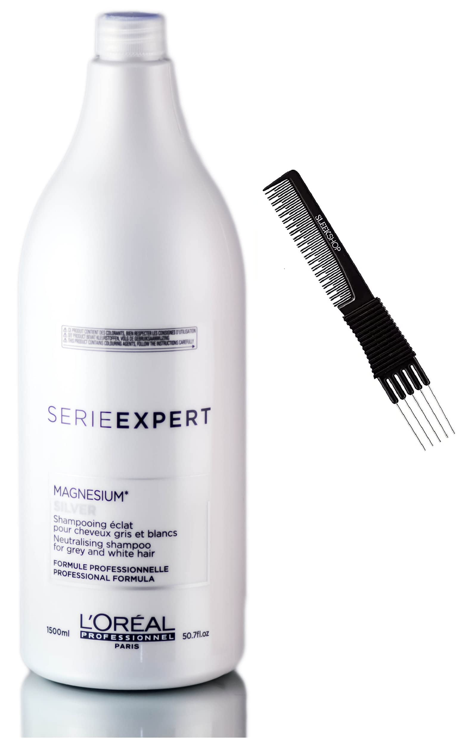 rør let tackle L'oreal SERIE EXPERT Magnesium SILVER Neutralizing Shampoo for Grey & White  Hair (w/ Sleek Loreal Teasing Comb) (MAGNESIUM SILVER SHAMPOO - 50.7 oz /  1500ml) - Walmart.com