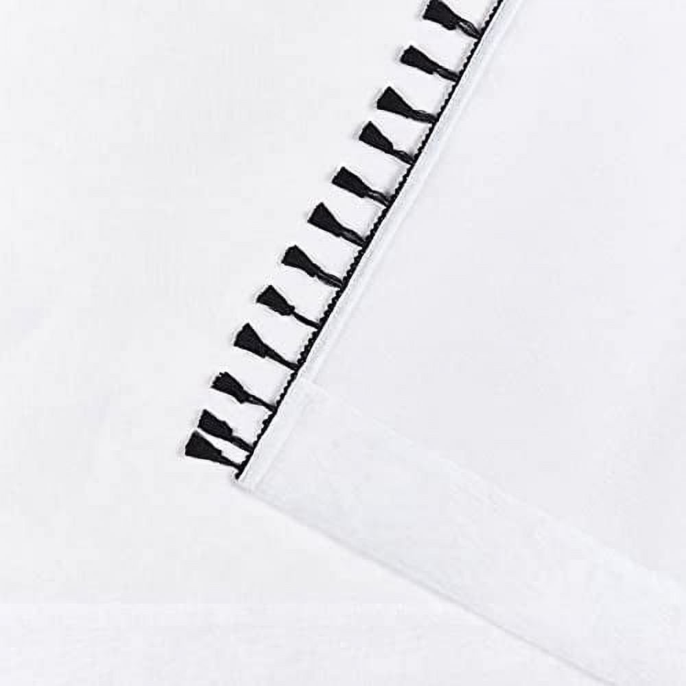 Exclusive Home Tassels Embellished Sheer Rod Pocket Curtain Panel Pair, 54"x84", Black