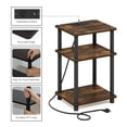 thumbnail image 5 of Furinno Just 3-Tier Side Table with Charging Station, Easy Assembly Rustic Brown End Table, Night Stand, Bedside Table with USB and Type-C Charging Port, for Living Room, Bedroom, Amber Oak, 5 of 5