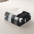 thumbnail image 4 of Erosebridal Abstract Striped Sherpa Blanket, Modern Geometric Fuzzy Blanket Throw, Circle Swirl Decor, 90x90, 4 of 6