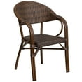 thumbnail image 1 of Milano Series Cocoa Rattan Restaurant Patio Chair with Bamboo-Aluminum Frame, 1 of 9