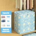thumbnail image 4 of PATLOLLAV Heavy Duty Moving Bags,Flower Pattern Stoeage Bag,Extra Large Storage Bags Collapsible Bag for Clothes Comforter Bedding Travel Moving Supplies Space Saving,27.9x24x19.7inch Blue, 4 of 4