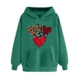 thumbnail image 2 of Womens Summer Clothes Women's Tops Ndbuld Women's Print Winter Hoodie Pullover Tops Long Sleeved Comfortable Sweatshirt Up to 35% off,Army Green,XL, 2 of 5