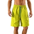 thumbnail image 6 of Besolor Workout Shorts for Men Wide Leg Drawstring Elastic Waist Quick Dry Breathable Athletic Hiking Shorts with Pockets(X-Large,Yellow), 6 of 6