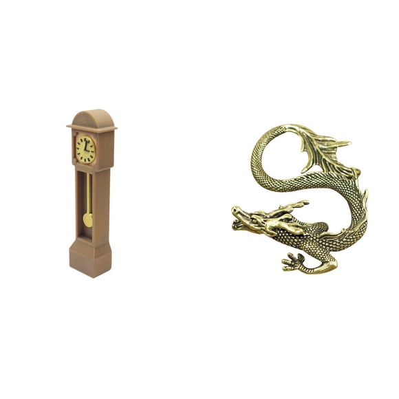 Reloj de suelo para casa de muñecas,Reloj de piso para casa de muñecas en miniatura,minimuebles,Reloj de pie para niños,juguete clásico de simulación,Escultura china,Minifigura china de