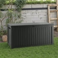 thumbnail image 6 of MAYEERTY 180 Gallon Outdoor Deck Box, Large Capacity Storage Box for Patio Furniture Cushions, Pillow with Wheels, Black, 6 of 7