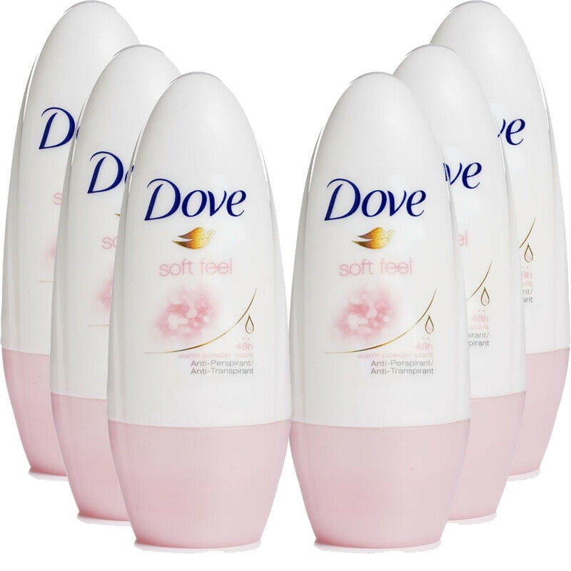 6 Pack Roll On Dove Soft Feel 48HR Antiperspirant Deodorant for Women