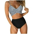 thumbnail image 1 of Women Criss Cross High Waisted String Floral Printed 2 Piece Bathing Swimsuit, 1 of 6