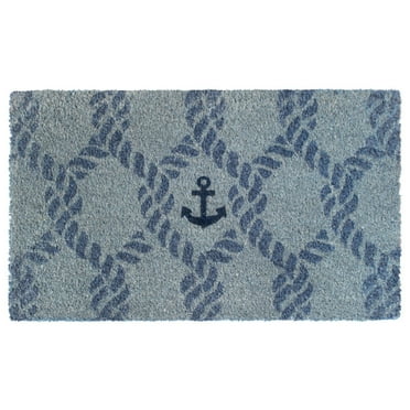 Rugsmith Gray Machine Tufted Marine Anchor Doormat, 18" x 30"