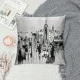 thumbnail image 2 of JEUXUS  New York Throw Pillow Cushion Cover, Vintage Hand Drawn Urban Scenery with Skyscrapers Sketch Style Downtown, Decorative Square Accent Pillow Case,Charcoal Grey, 2 of 5
