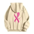 thumbnail image 4 of Breast Cancer Awareness Hoodies for Women 2025 Pink Ribbon Zip Up Graphic Hooded Sweatshirt with Pockets Jackets Coat, 4 of 6