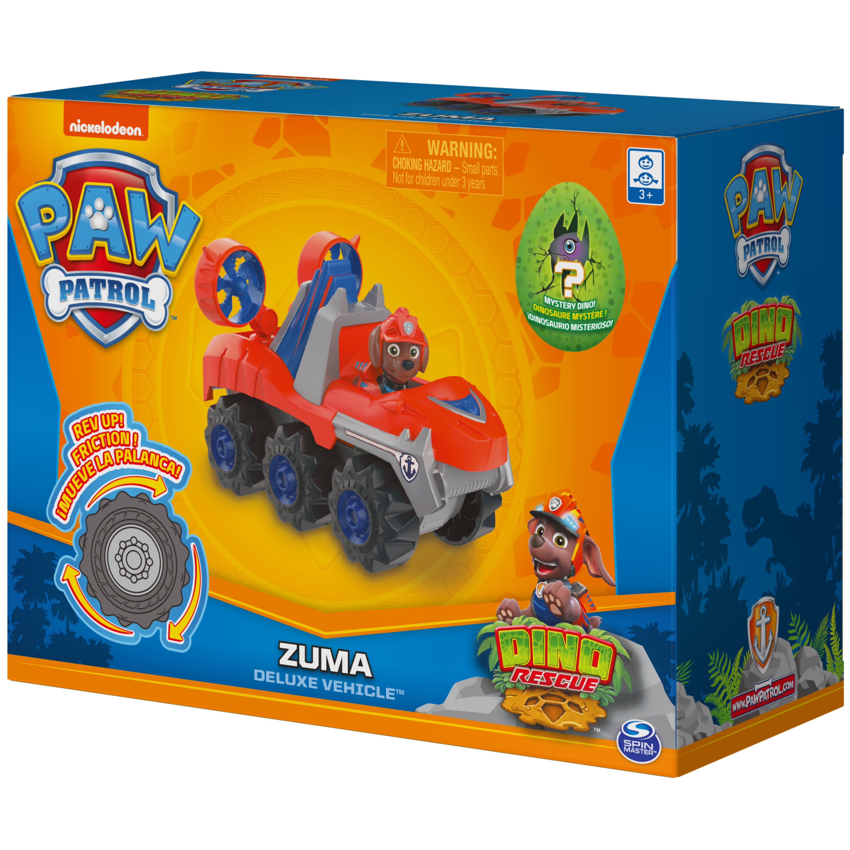 Pat patrouille - vehicule + figurine deluxe zuma dino rescue paw patrol -  6059524 - voiture a remonter jeu jouet enfant 3 ans SPI6059524 - Conforama