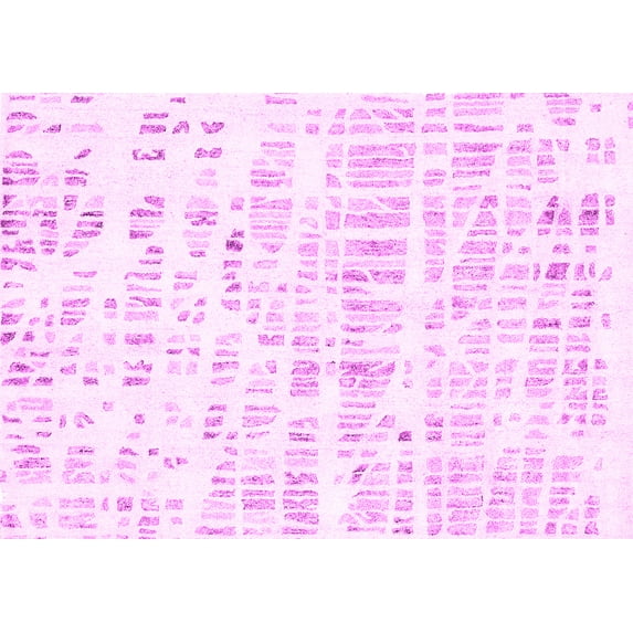 Ahgly Company Indoor Rectangle Solid Pink Modern Area Rugs, 2' x 4'