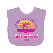 Inktastic Summer Enjoy the Sunshine Clearwater Beach Florida in Pink Boys or Girls Baby Bib