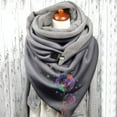 thumbnail image 2 of Women Colorful Dandelion Print Cotton Winter Warm Button Up Scarf, 2 of 3