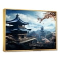 thumbnail image 2 of Designart "Panoramic Serenity at Japan Temple" Landscapes Framed Wall Art - Traditional Blue Japan Entryway Framed Wall Art, 2 of 6