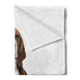thumbnail image 2 of Beagle Soft Flannel Fleece Throw Blanket, Beagle Dog Posing Loving Puppy Furry Friend Companion Domestic Animal, Cozy Plush for Indoor and Outdoor Use, 60" x 80", Cinnamon Black White, by Ambesonne, 2 of 5
