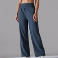 thumbnail image 4 of BXINGOHAI Wide Leg Pants for Women Yoga Pants With Pockets Stretch Loose Casual Lounge Pants Blue,M, 4 of 6