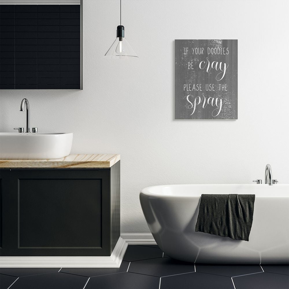 Stupell Industries If Doodies Be Cray Use the Spray Funny Bathroom Phrase Designed by Daphne Polselli