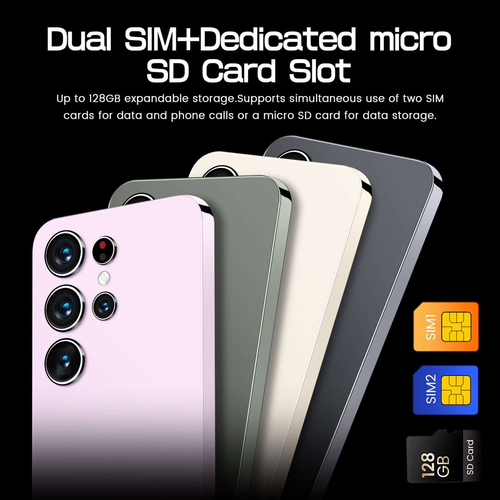 HOMBOTI Cell Phone Clearance Smartphone Straight Talk S23 3G Android 8.0 Smartphone 6.82 Inch HD Backup Card Slot 2G+16GB Memory 4000mAhm Removable Battery Back Cover