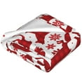 thumbnail image 2 of Salouo red plaid Moose Bunny bear Print Bed Blankets,Flannel Blanket Comfortable Air Conditioning Blanket Lightweight Blanket for Sofa Bed Travel & Couch -80"x60", 2 of 8