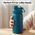 thumbnail image 4 of Hawsaiy 12oz Insulated Kids Water Bottle with Double Drinking Lids, Stainless Steel Water Bottle for School & Outdoor, Blue, 4 of 8