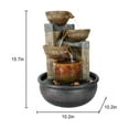 thumbnail image 3 of 4-Tier Tabletop Water Fountain with LED Light, Indoor Water Fountain - Soothing Cascading Waterfall Fountain for Home, Office Art Decor, 3 of 10
