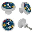 thumbnail image 4 of Football Fluorescent Drawer Pulls with Screws - Round 4-Pack Glow-in-the-Dark Knobs for Cabinets, Wardrobes, and Dressers – Decorative Dresser Hardware, Door Pulls, 4 of 6