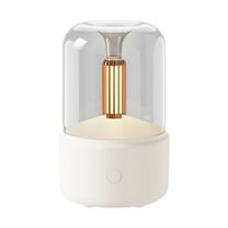 PureCasa Household Aroma Diffusers with Colorful Lights, 120ml Compact Mute USB Desktop Aromatherapy Oil Diffuser, Quiet Portable Humidifiers for Bedroom Office, 1PC, White, 4"x3.7"x3.7"