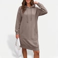 thumbnail image 3 of SUNBS Women Hoodies Dress Hooded Sweatshirts Dress Casual Long Sleeve Tunic Tops Oversized Cloths with Pocket, 3 of 8