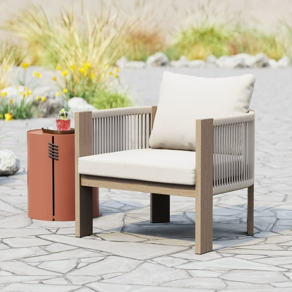 Rebel Accent Chair Beige Accent Chair, Modern Style, Removable and washable cushion cover, Aluminum, Outdoor Living