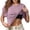 A-Light Purple349, variant on Womens Cropped T-Shirts Summer Cap Sleeve Crew Neck Sleek With Inner Layer Wrap Padded Tee Trendy Vacation Daily Casual Tops