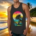 thumbnail image 2 of Caqnni Men's Sleeveless Shirt Workout Swim Shirt Gym Muscle Athletic Beach Tank Top(Black,M), 2 of 4