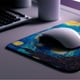 thumbnail image 2 of Mouse Pad de 22 * 18cm, Color Noche Estrellada Mouse Mat de Antideslizante Natural en Neopreno, Alfombrilla de Mouse para Juego Color Duradero de Textura, 2 of 4