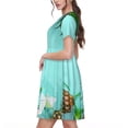 thumbnail image 2 of Easygdp Tropical Pineapple para Vestido Transpirable de Mujer, Vestido Suelto de Manga Corta con Pliegues y Bolsillos para el Verano, 2 of 6
