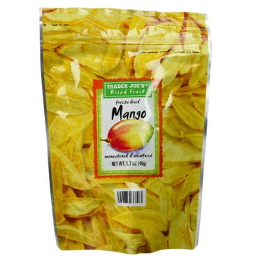 Trader Joe's Dried Fruit Freeze Dried Mango Unsweetened and Unsulfured 1.7 oz, (2 Pack )