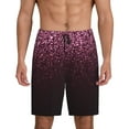 thumbnail image 3 of Lsque Pink Glitter Sparkles A Mens Sleep Pajama Shorts,Short Pajama Pants, Cotton Ultra-Soft Knit-Medium, 3 of 9