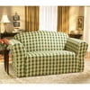 Home Trends Brighton Check Loveseat and Sofa Slipcover, Olive