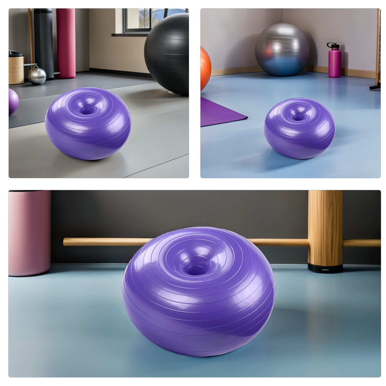 CTIRCHIU Yoga Equipment Exercise Ball Purple PVC Balance Training for Advanced Users 1Pack