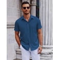 thumbnail image 4 of COOFANDY Mens Casual Shirts Short Sleeve Untucked Casual Dress Shirts, 4 of 6