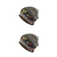 thumbnail image 3 of kurtrusly Bonnet Chapeau Hijab Pré-Attaché Foulard Turban Coloré Réglable Tête Wrap Oreille Protection Bandeau Accessoires Bonnet Noir floral 2Set, 3 of 6
