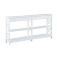 thumbnail image 2 of Pemberly Row Two-Drawer 60-inch Console Table with Shelves in White Wood Finish, 2 of 7