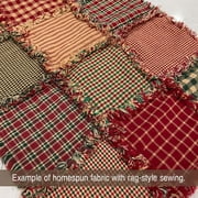 JCS Primitive Red 7 Plaid Homespun Cotton Fabric Sold by the Yard
