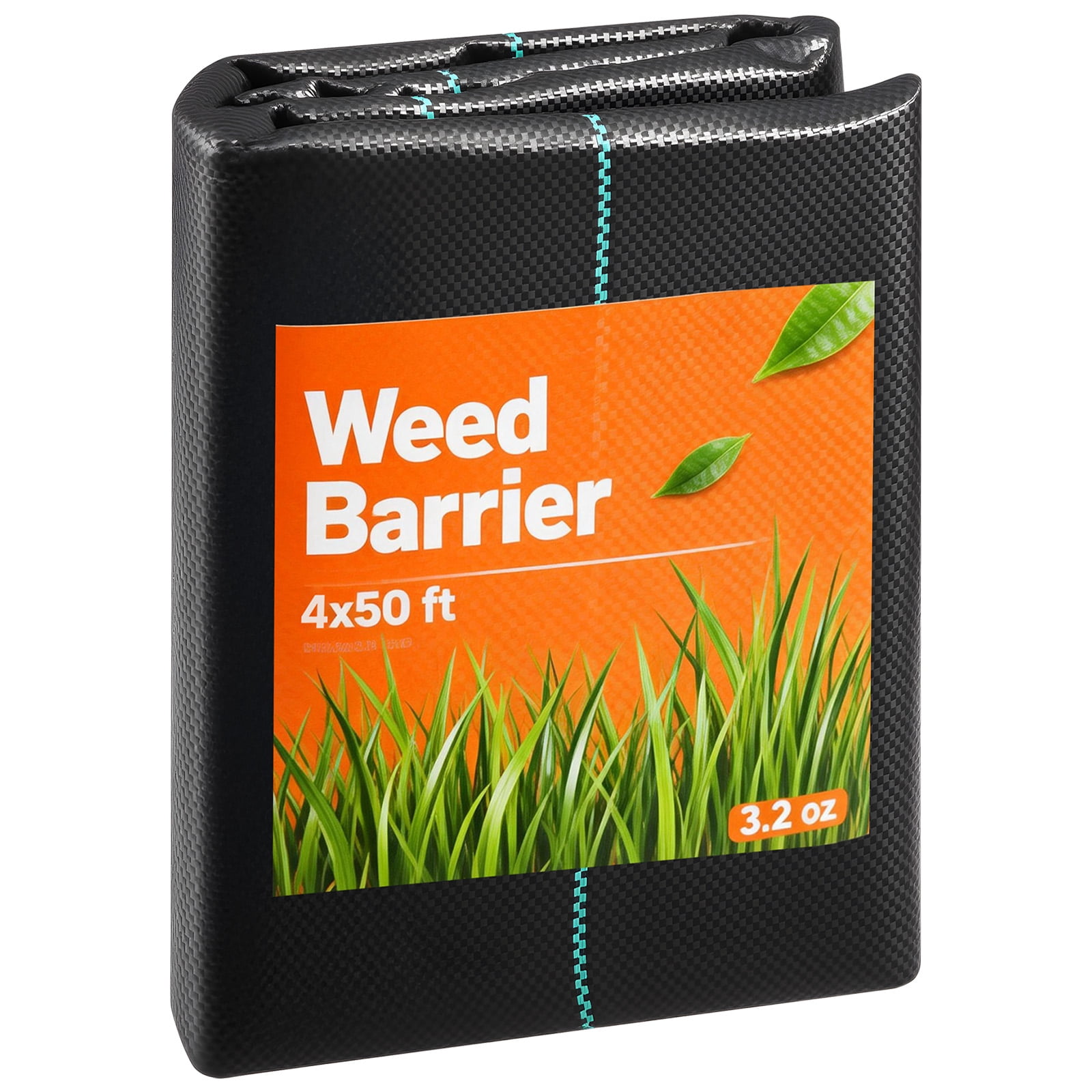 VEVOR Weed Barrier Fabric Heavy Duty, 2 Packs 4x50FT 3.2oz Weed Blocker Fabric, Woven Landscape Fabrics, Garden Fabrics Weeds Barrier, Weeds Control Ground Cover, Geotextile Webbing, Black