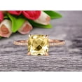 thumbnail image 1 of 7mm Cushion Cut 1.80 Carat Champagne Diamond Moissanite Engagement Ring Rose Gold 10k Basket Design Claw Prong Art Deco, 1 of 5